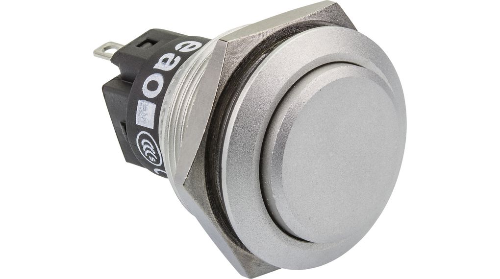 Pushbutton Switch, Anodised Aluminium, 3 A, 240 V, 1CO, IP65 / IP67