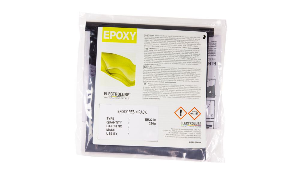 Flame Retardant Thermally Conductive Two-Part Epoxy Resin Compound, Liquid, Grey / Black, 250g