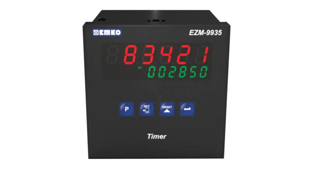 EZM-9935.5.00.0.1/00.00/0.0.0.0, EMKO Elektronik A.S. Stundenzähler,  92x92mm, 230V, LCD, 7 Segmente, 13mm, 6 Stellen