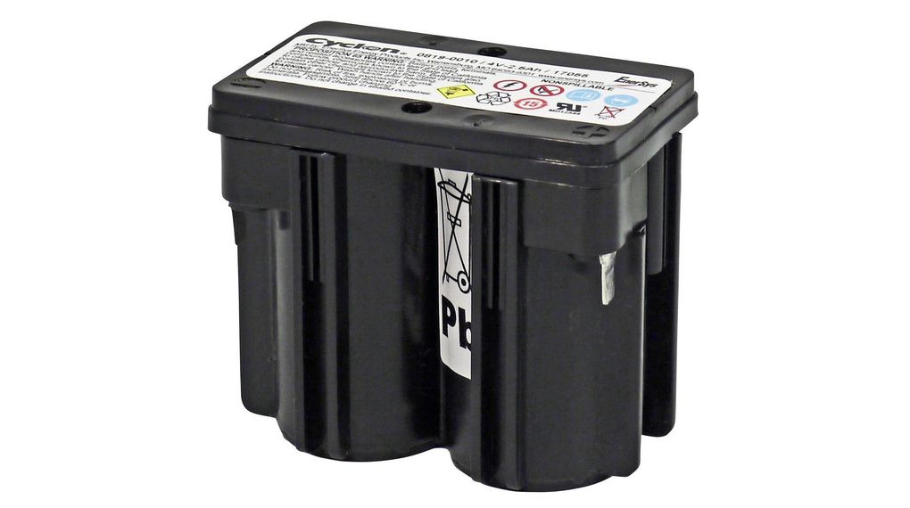 Rechargeable Battery, Lead-Acid, 4V, 2.5Ah, Blade Terminal, 4.8 mm