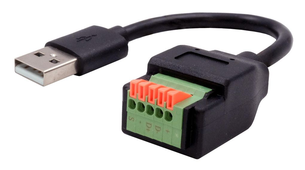 Adaptér, 150 mm, Zástrčka USB-A 2.0 - Svorkovnice