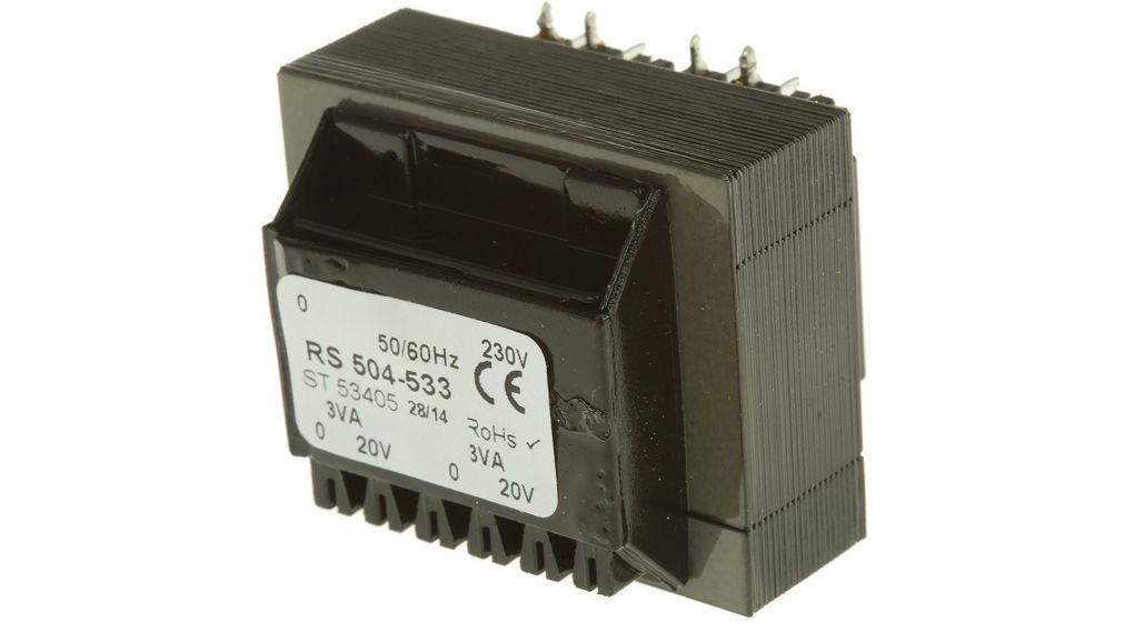 20V ac 2 Output Through Hole PCB Transformer, 6VA