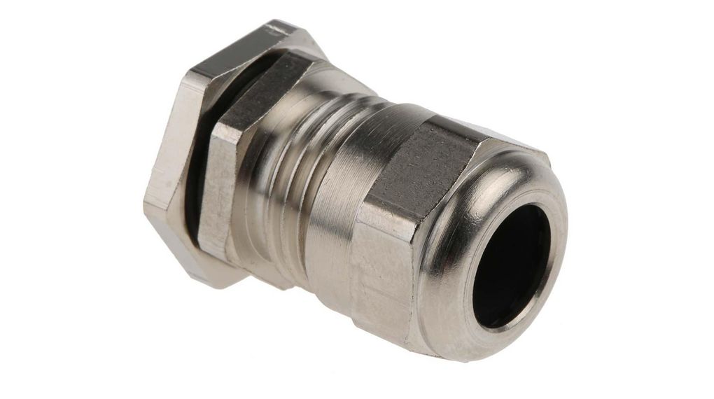 SIB SIB-TEC Series Metallic Nickel Plated Brass Cable Gland, PG9 Thread, 4mm min., 9.5mm max., IP68, Pack of 5 pieces