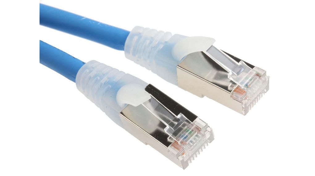 10m Cat6, Blue RJ45 to Male RJ45 Male, F/UTP Shielded, Terminated LSZH Sheath