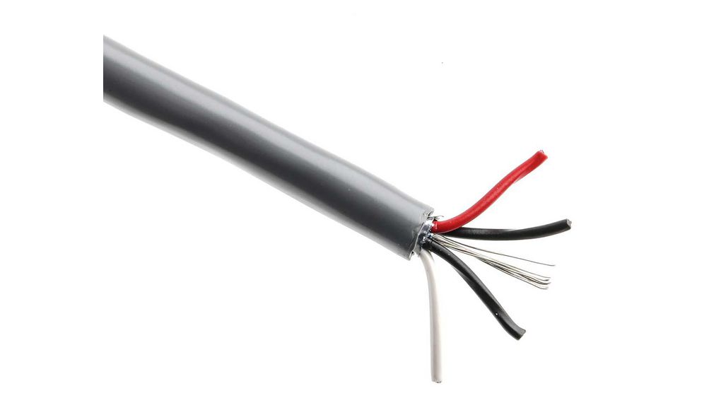 9502 Series Data Cable, 2 Pairs, 4 Cores, 0.2 mm², Screened, 24 AWG, 304m, Screened Shieldx2x0.2mm² Silver