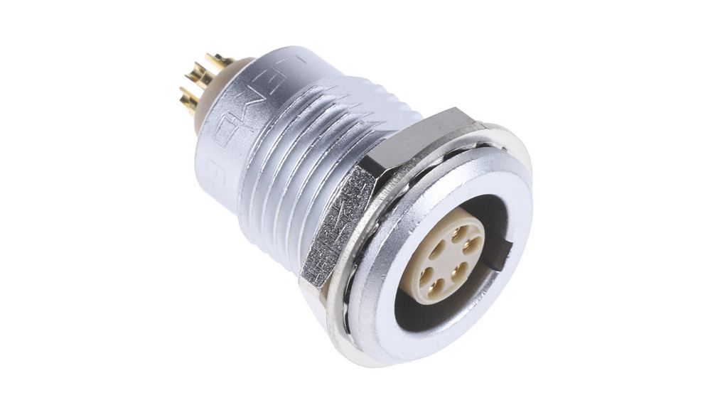 LEMO Circular Connector, 6 Contacts, Panel Mount, Socket, Female, IP50, 1B Series Contacts