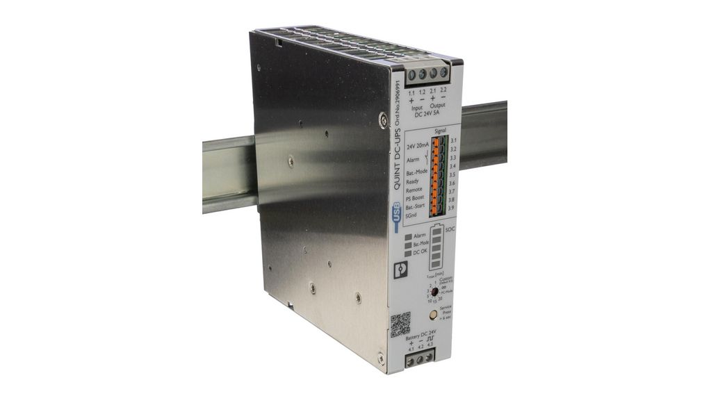 Phoenix Contact 18/30 V dc Input DIN Rail240 WQUINT UPS, DIN Rail Mount, 240W