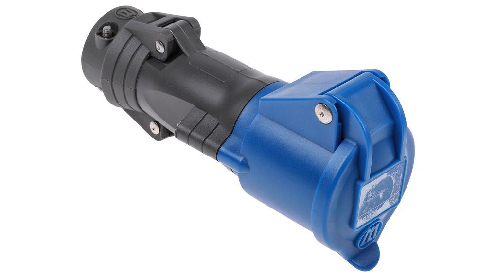 CEE Socket, Blue, 2PE, Cable Mount, 16A, IP44, 250V