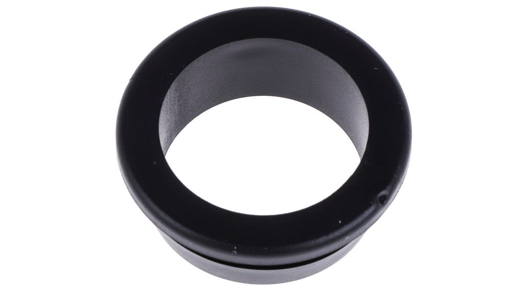 Black PVC 22mm Cable Grommet for Maximum of 18mm Cable Dia.