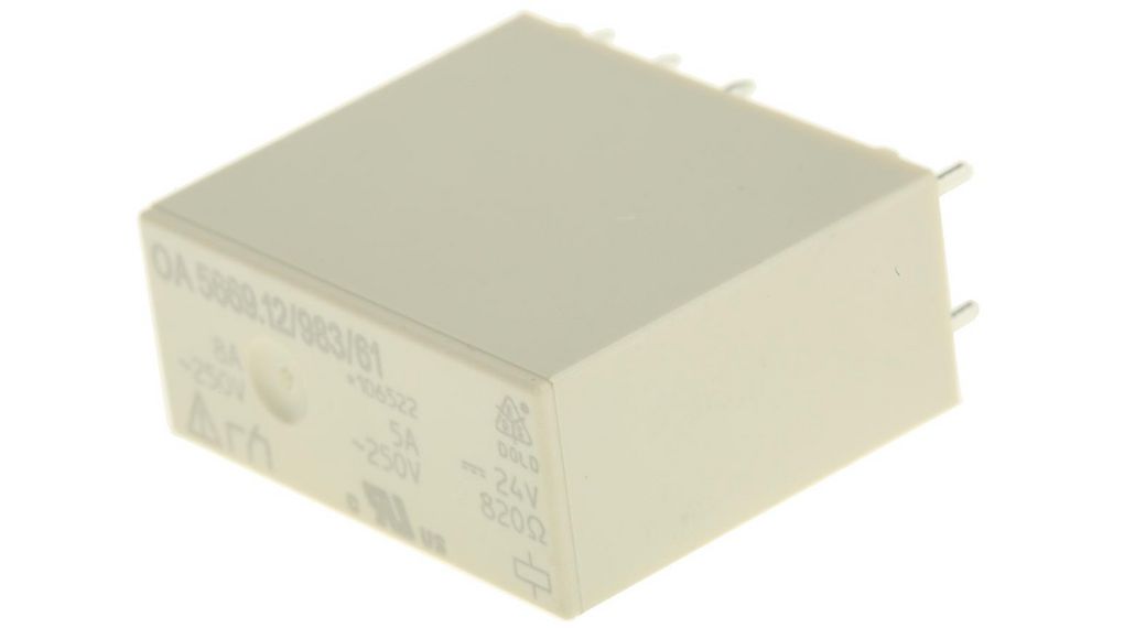 Dold PCB Mount Force Guided Relay, 24V dc Coil Voltage, 2 Pole, DPDT DPDT DC 24V 8A