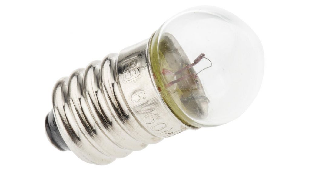 E10 Indicator Light, Clear, 6 V, 60 mA, 10000h