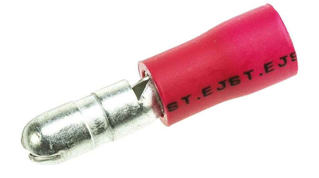 Crimp Terminal, Red, 0.25 ... 1.65mm², Polyvinylchloride (PVC), 20.2mm, Pack of 100 pieces