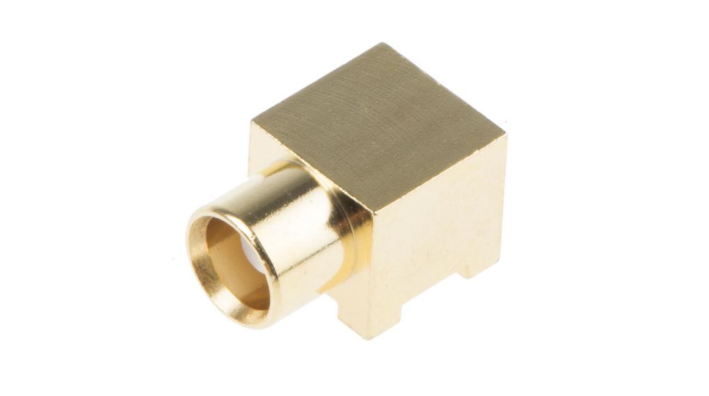 Jack PCB Mount MCX Connector, 50Ohm, Solder Termination, Right Angle Body