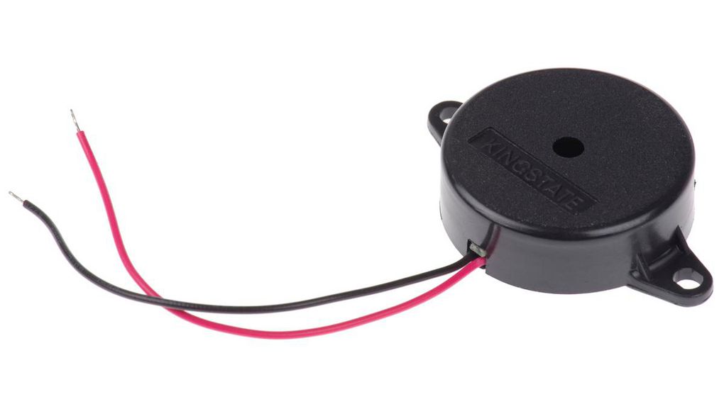 85dB Panel Mount Continuous Internal Piezo Buzzer, 30 (Dia.) x 10mm, 3V dc Min, 30V dc Max