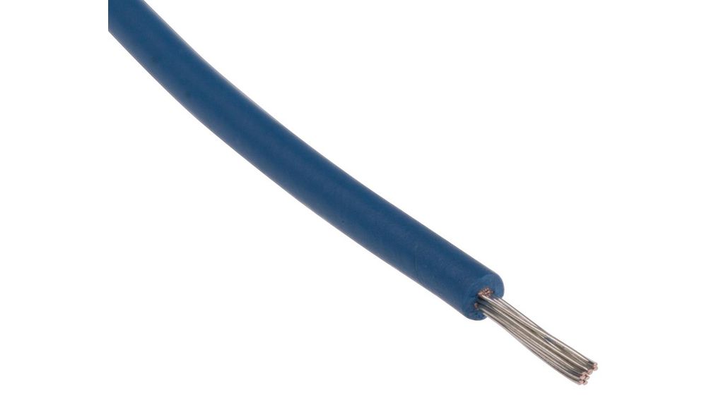 Blue 0.33mm² Hook Up Wire, 22 AWG, 17/0.16 mm, 100m, XLPE Insulation
