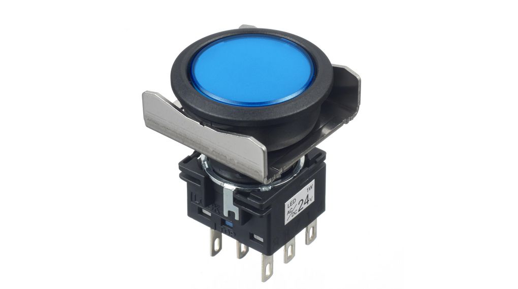 Illuminated Pushbutton Switch Latching Function 2CO 30 V / 125 V / 250 V LED Blue None