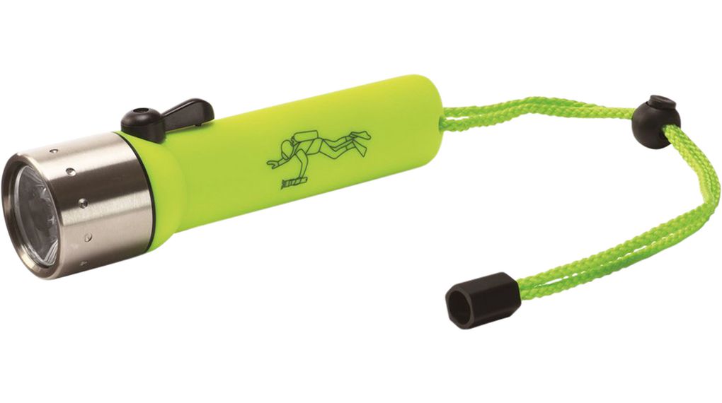 Torch, LED, 4x AA, 400lm, 200m, IPX8, Yellow / Green