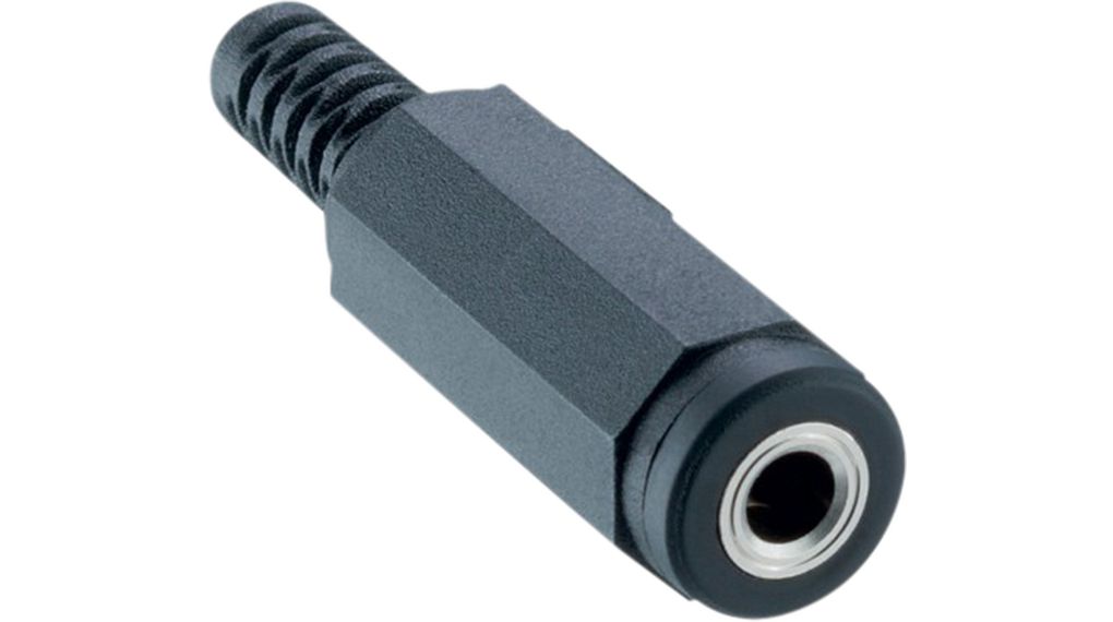 Jack Socket, Straight, Nickel, 3.5 mm, Poles - 3