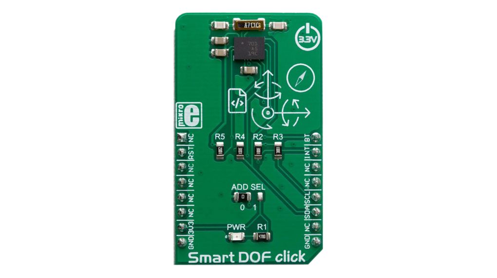 Modulo sensore di movimento e orientamento SmartDOF Click 3.3V