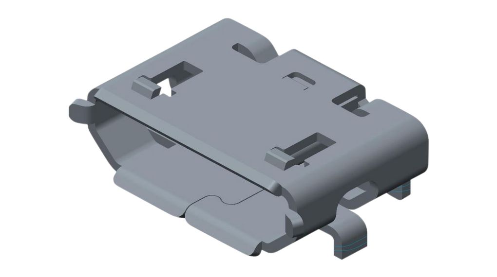 Micro USB B mit Lötfahnen, Buchse, Micro USB-B 2.0, Rechter Winkel, Positionen - 5