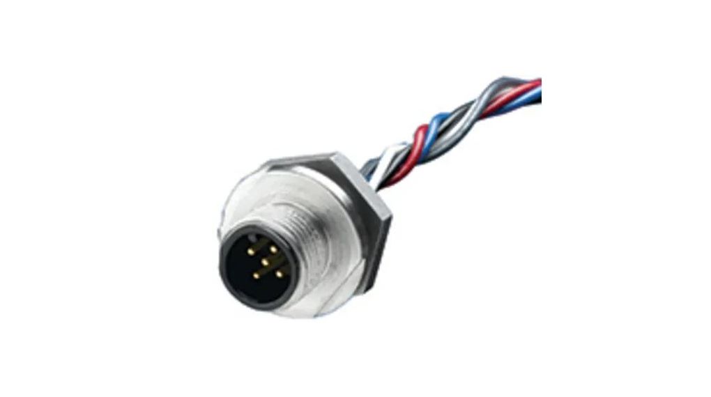 Câble de capteur, Noir, Droit, 4A, 22AWG, 300mm, Fiche M12 - Toron, Conducteurs - 5