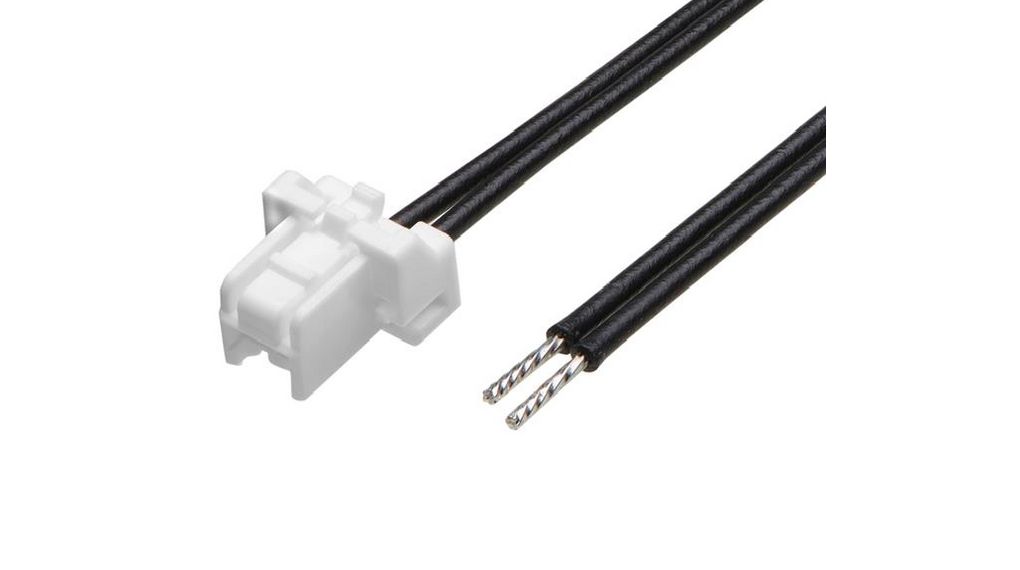 Off-the-Shelf (OTS) Cable Assembly, Plug - Bare End, 300mm, 22AWG, Circuits - 2