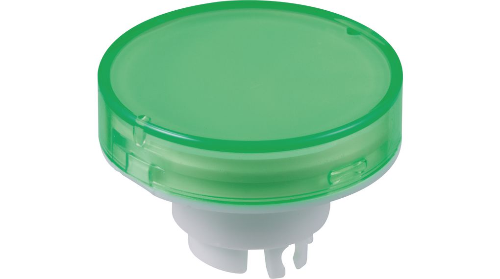 Switch Cap Round 19mm Green / White Polycarbonate NKK YB2 Series Pushbutton Switches