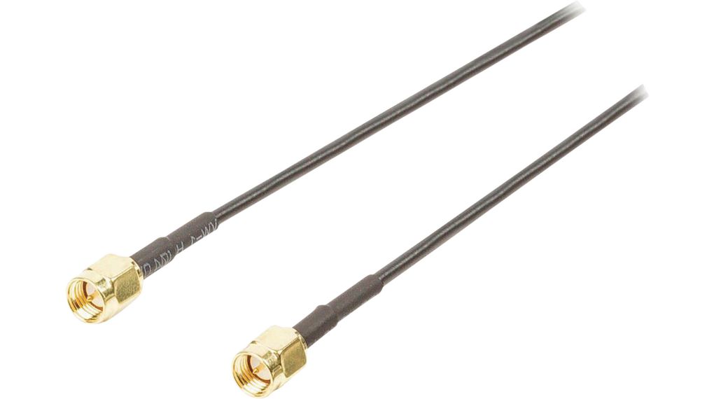 RF Cable Assembly, SMA Male - SMA Male, 1m, Black