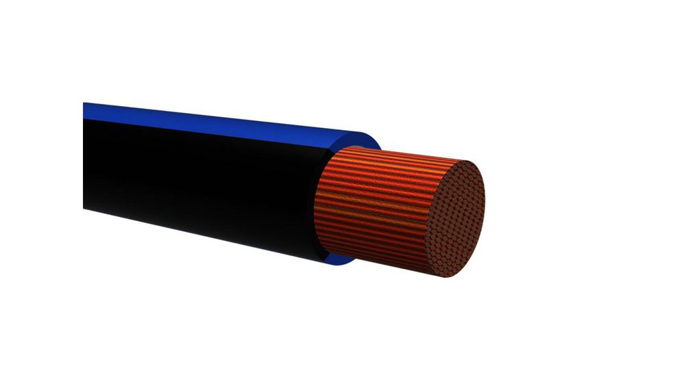 Kytkentälanka PVC 2.5mm² Paljas kupari Musta / sininen R2G4 100m