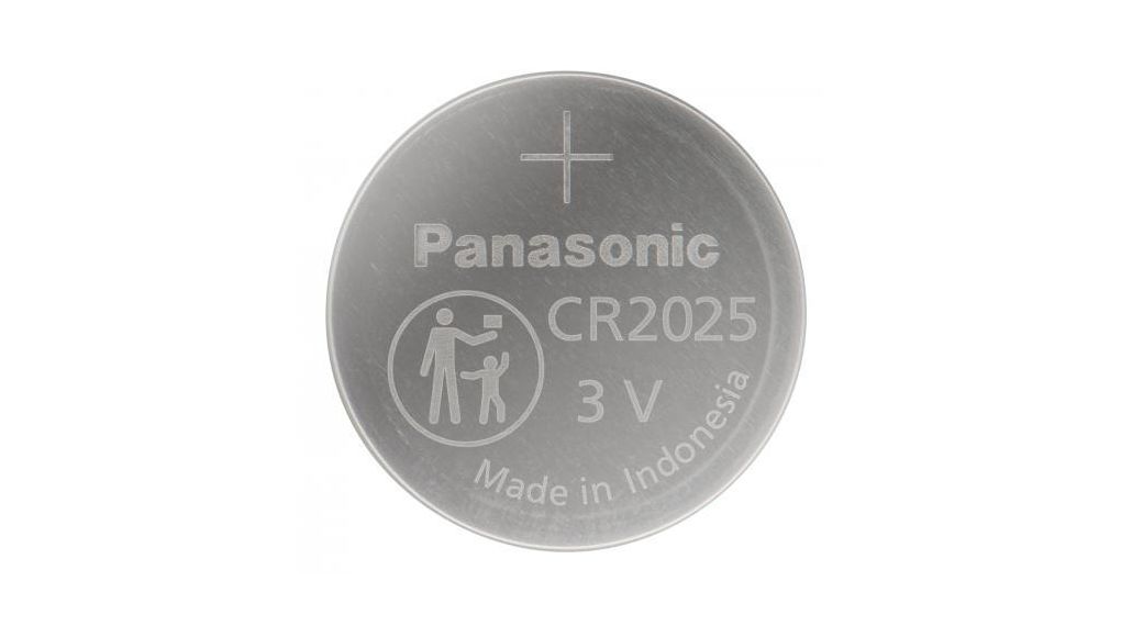 Button Cell Battery, Lithium, CR2025, 3V, 170mAh