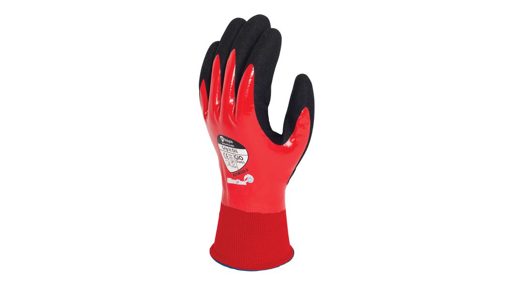 Protective Gloves, Polyamid / Nitril, Handschuhgrösse 7, Schwarz / Rot, Pack of 60 Pairs