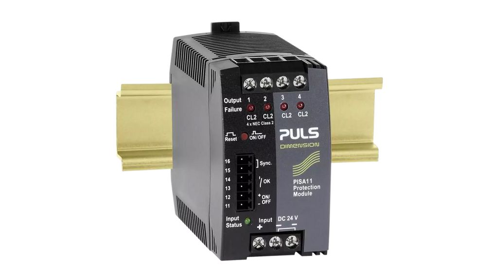 Fuse Module, 4x 3.7A 24V 16.6A Adjustable IP20 PISA11
