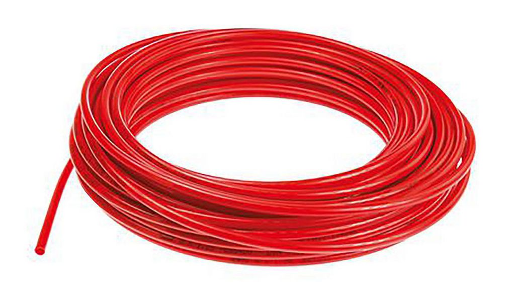 Tubing, 4mm, 6mm, Polyurethane, Red, 50m
