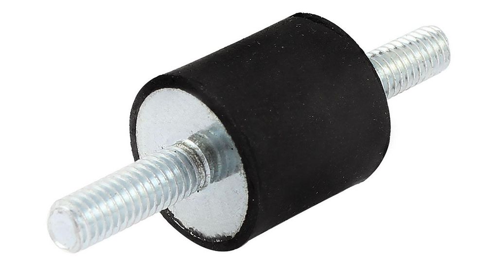 Cylindrical M10 Anti Vibration Mount, Male to Male Bobbin with 96.2kg Compression Load