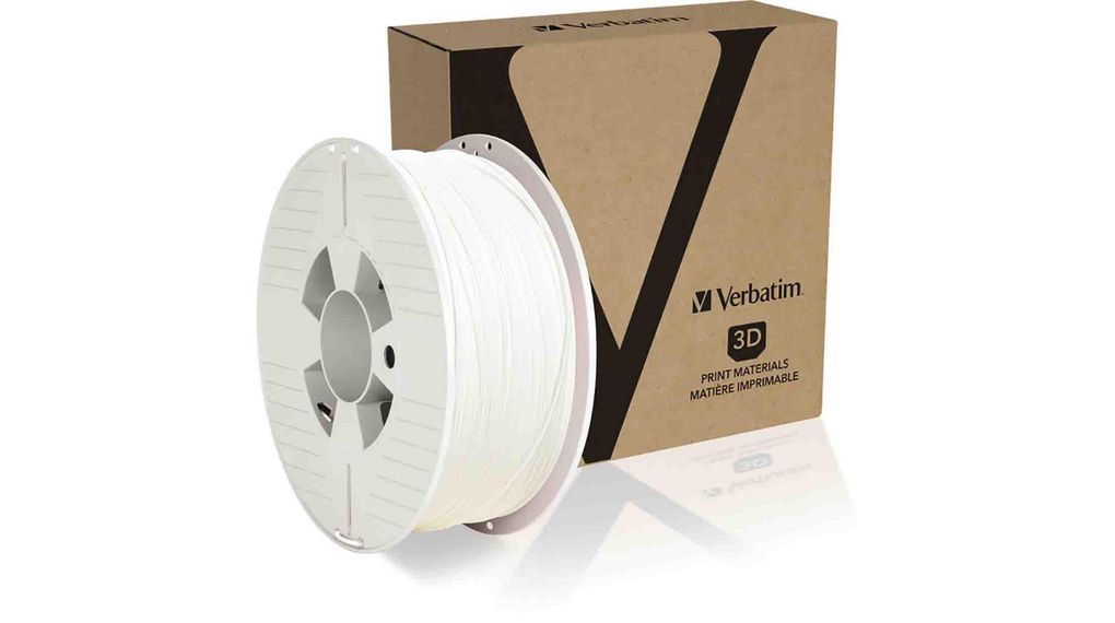 Filament für 3D-Drucker, PETG, 1.75mm, Weiss, 1kg