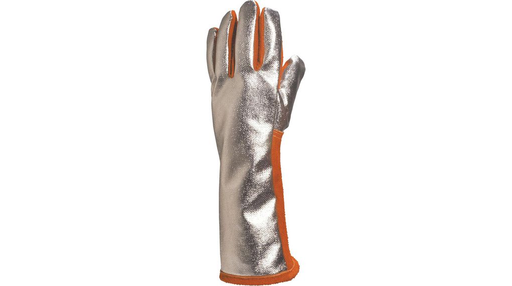 Delta Plus TERK400 Orange Leather Heat Resistant Gloves, Size 10, Aluminised Brontoguard Leather Coating