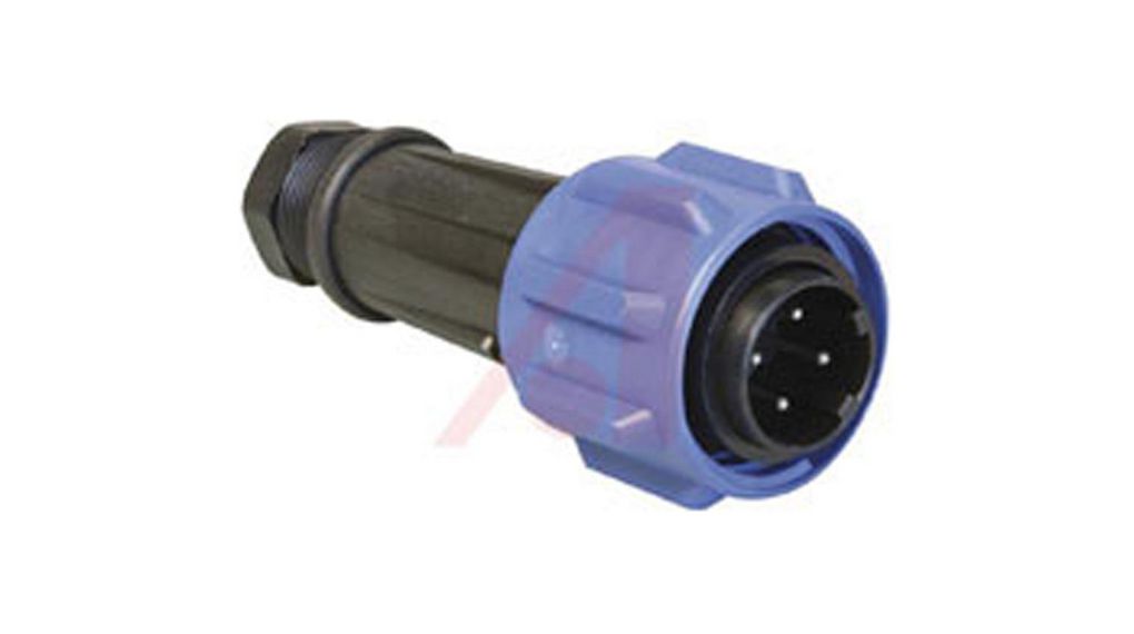 Circular Connector, Plug, 4 Contacts, 32A, 600VAC/VDC, IP68 / IP69K