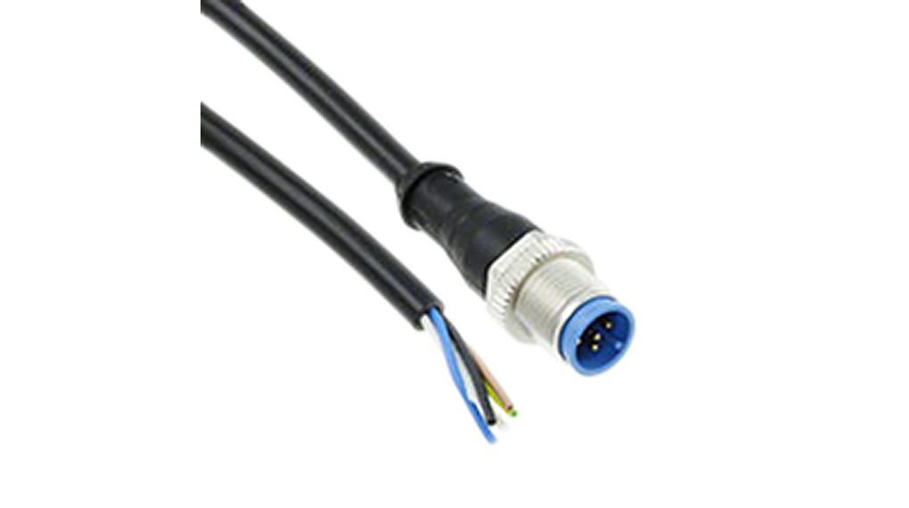 Male 5 way M8 to Free End Sensor Actuator Cable, 1.5 m, Gerade Leiter, 1.5m, IP65 / IP67, Schwarz