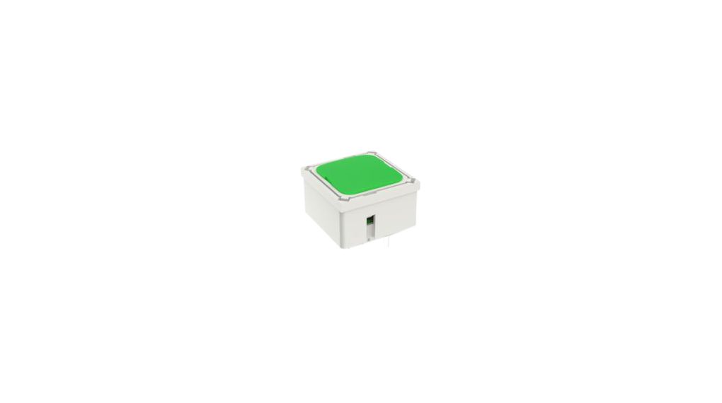 Tactile Switch with Green Lamp and Bezel 250 mA 35 V Momentary Function 1NO 2.9N Panel Mount RF 15