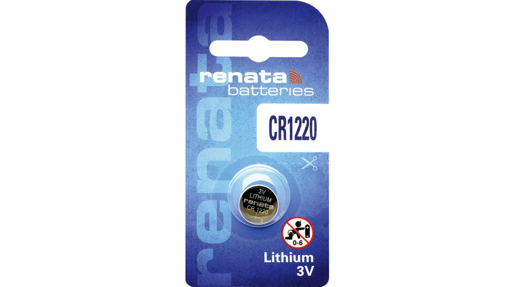 CR1220MFR.SC, Renata Pile-bouton, Lithium, CR1220, 3V, 40mAh