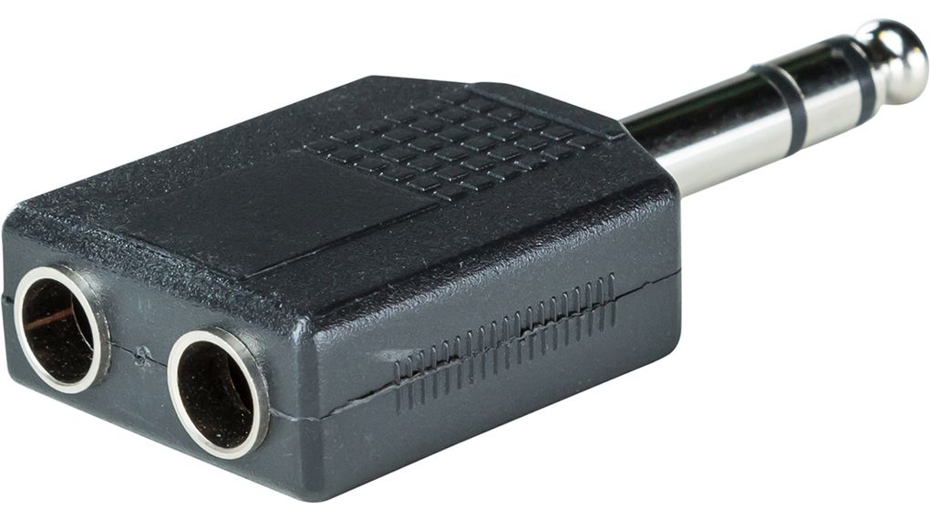 RND 205-00598 | RND Connect Audio Adapter, Straight, 6.35 mm Stereo - 2x 6.35 mm Stereo Socket | Distrelec Germany