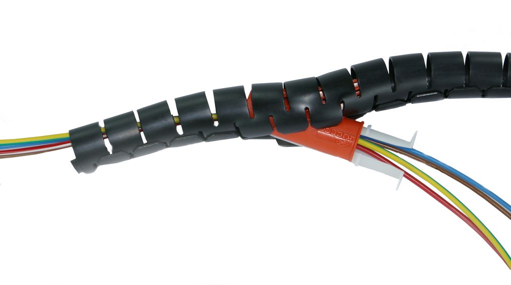Cable Spiral Wrap Tubing, 16 ... 32mm, Polypropylene, 15m, Black