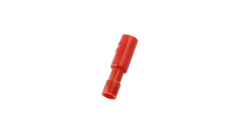 Crimp terminal socket, Red, 0.5 ... 1.5mm², Polyamide, 25.2mm, Pack of 100 pieces