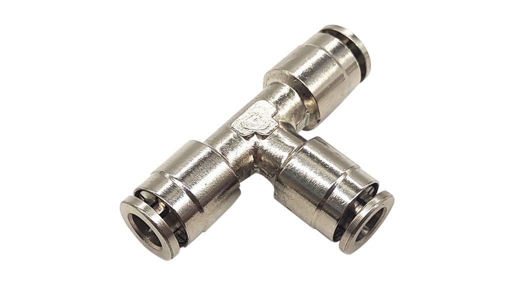 T-Fitting, Brass, 61mm, Ø12 mm, Push-In Connector