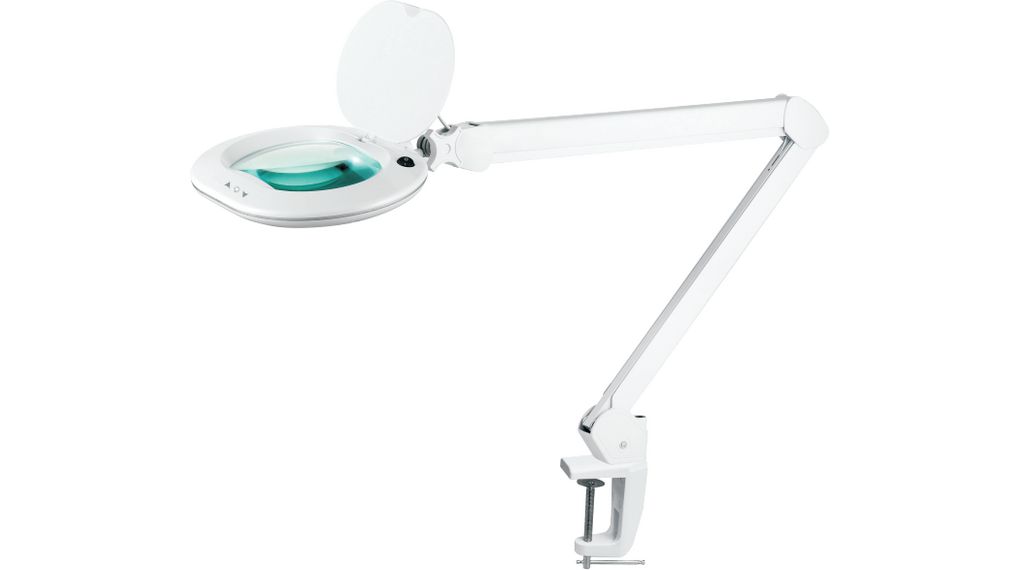 LED Dimmable Magnifying Glass Lamp with Table Clamp, 152mm, 1.75x, F, Glass, Euro Type C (CEE 7/16) Plug