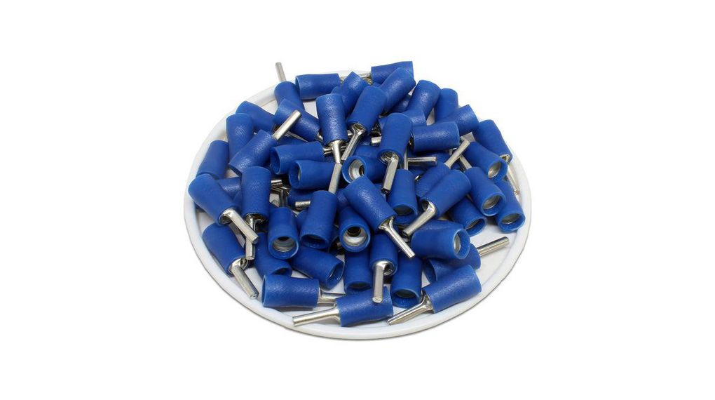 Crimpaansluitingen, Blauw, 1.5 ... 2.5mm², Polyamide, 9mm, 100 ST