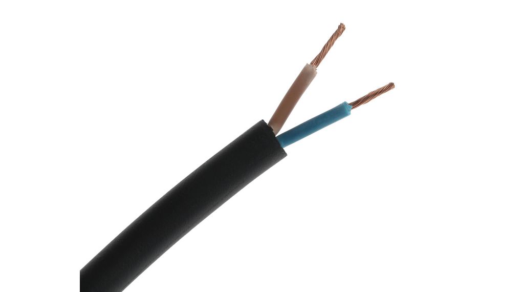 Câble d'alimentation 2x 1.5mm² Cuivre 750V 100m Noir