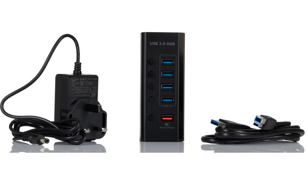 USB Hub, USB-B Socket, 3.0, USB Ports 5, USB-A Socket