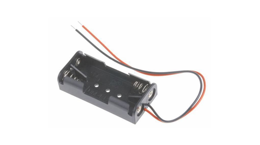 Battery Holder, Polypropylene (PP), 2x AAA, Press-In