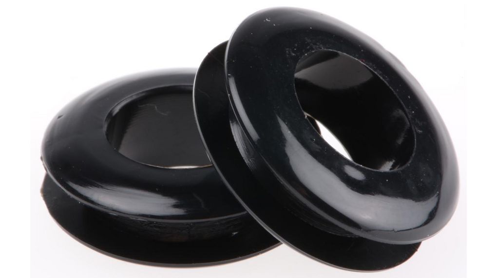 Cable Grommet, 10.5 ... 10.5mm, Black, Pack of 100 pieces